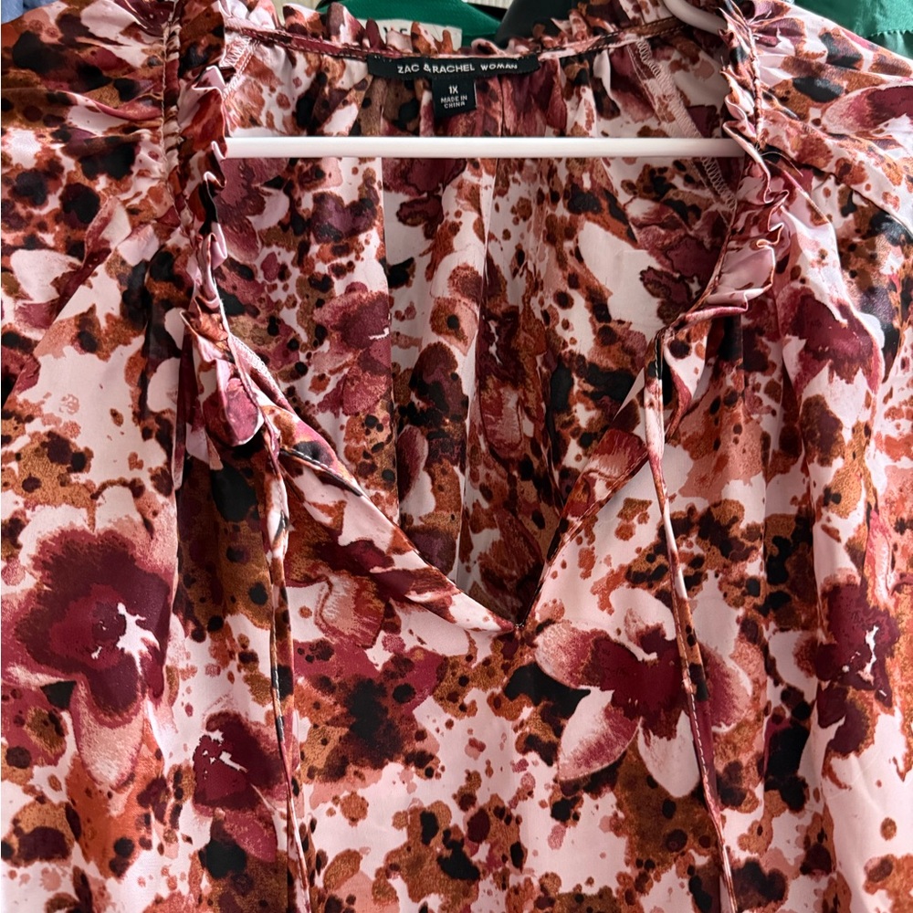 Zac & Rachel Elegant Brown Blouse
